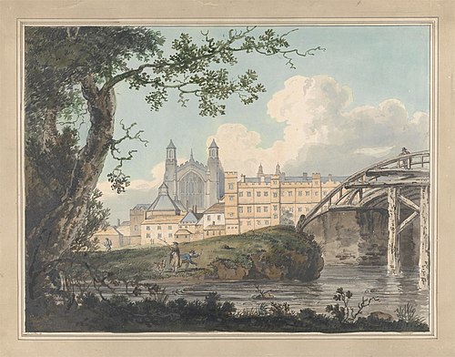 Eton College from Datchet Road, 1790, Thomas Girtin