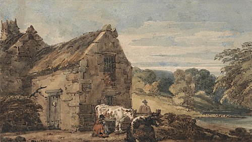 Cottage near Newcastle, Northumberland, 1797, Thomas Girtin