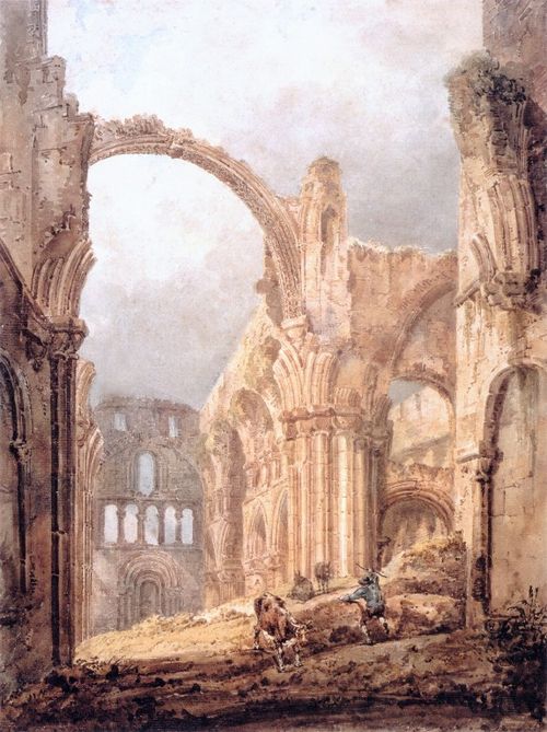 Interior of Lindisfarne Priory, 1797, Thomas Girtin
