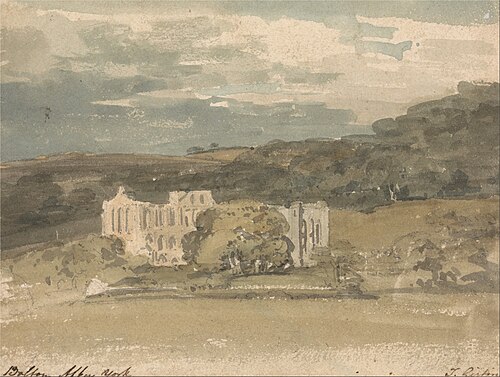 Rievaulx Abbey, Yorkshire, 1796, Thomas Girtin