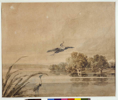 Lake Scene With Two Herons, 1800, Thomas Girtin