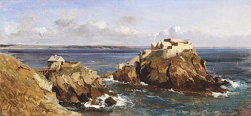 Vue du fort de Bertheaume, 1880, Eugène Isabey