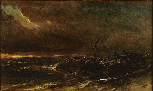 Naufrage du trois-mâts Emily en 1823, 1865, Eugène Isabey