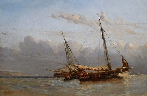 Barques de pêche, 1841, Eugène Isabey