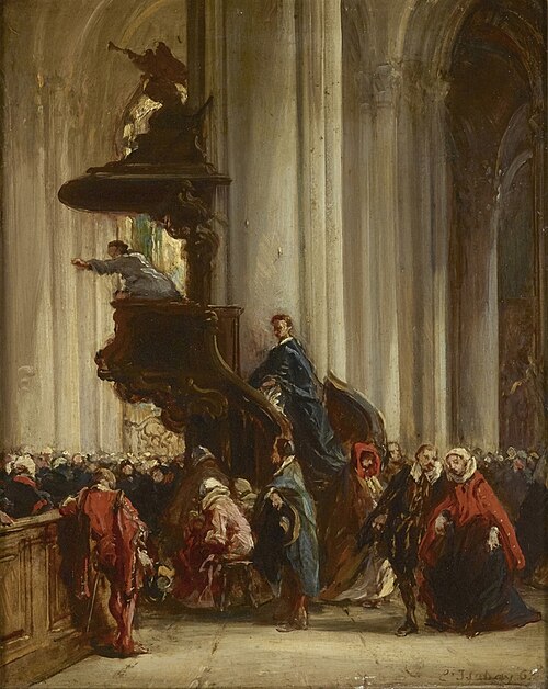 The Preacher, 1863, Eugène Isabey