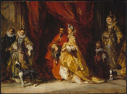 Courtiers in an Interior, 1864, Eugène Isabey