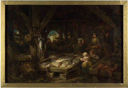 The Fish Market, Dieppe, 1845, Eugène Isabey