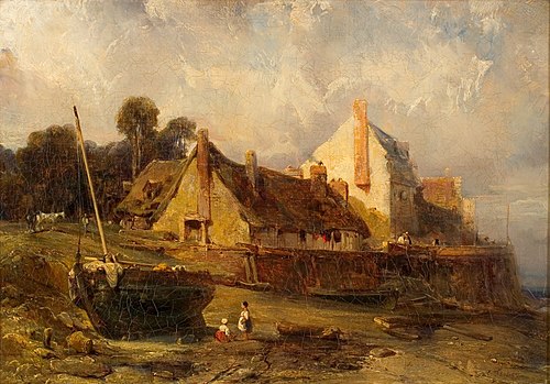 Blick auf den Hafen, , Eugène Isabey