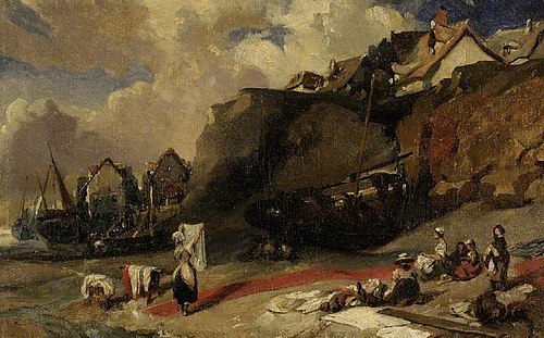 Washerwomen on the shore, , Eugène Isabey