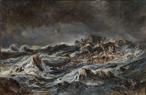 Skipbrudd, 1863, Eugène Isabey