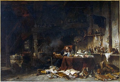 Le cabinet d'un alchimiste, 1841, Eugène Isabey