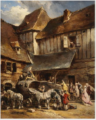 The Arrival of the Diligence, 1875, Eugène Isabey