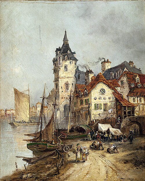 View of a town by the sea, 1850, Eugène Isabey