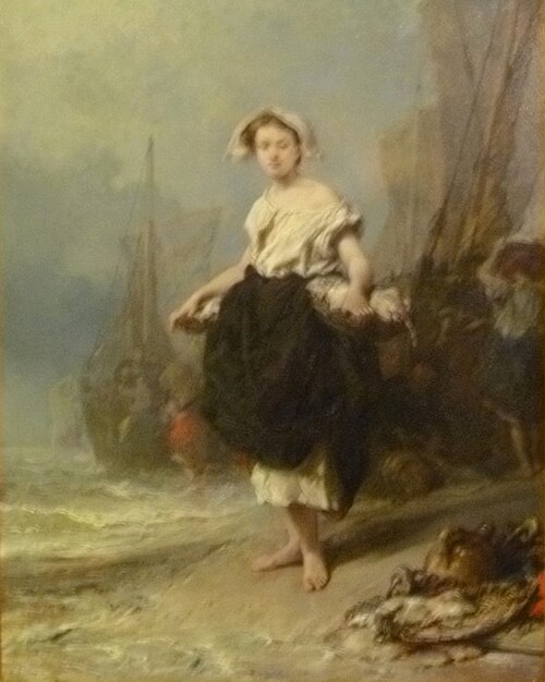 Fisher Girl, 1850, Eugène Isabey