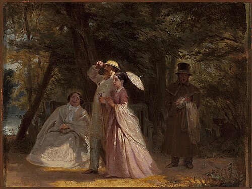 Dans le jardin., 1860, Artur Grottger
