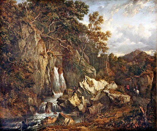 A Waterfall in Glen Shira near Inveraray, 1822, Patrick Nasmyth