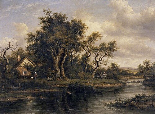 Landscape with a River and a Cottage, 1828, Patrick Nasmyth