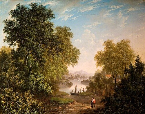 Lake Scene with Boats and Figures, , Patrick Nasmyth