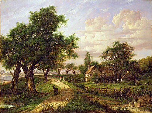 A Farmstead by a River, , Patrick Nasmyth