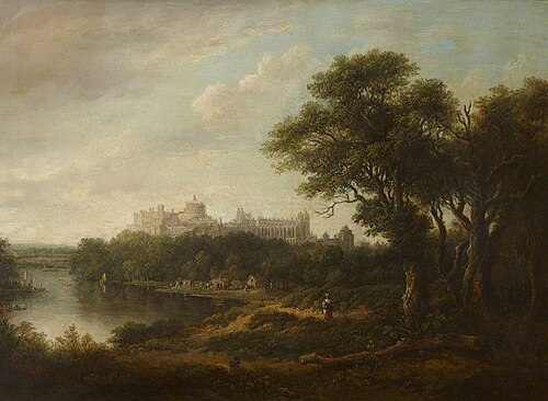 View of Windsor Castle from the River Thames, 1819, Patrick Nasmyth