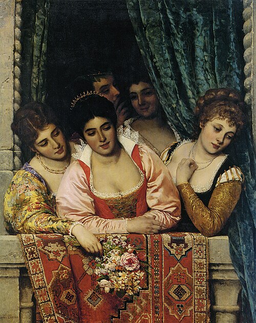 Venetian ladies on a Balcony, 1875, Eugene de Blaas