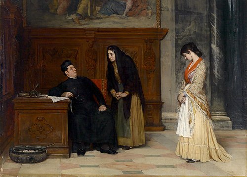 In the Sacristy, 1877, Eugene de Blaas