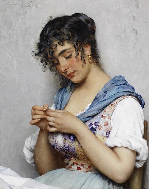 The Italian seamstress, , Eugene de Blaas