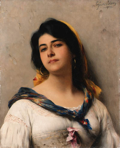 A young beauty, 1908, Eugene de Blaas