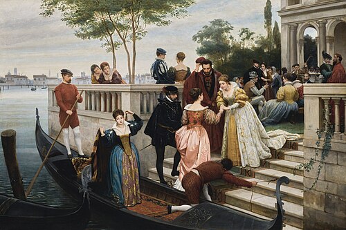 Arrival for the Ball, 1870, Eugene de Blaas