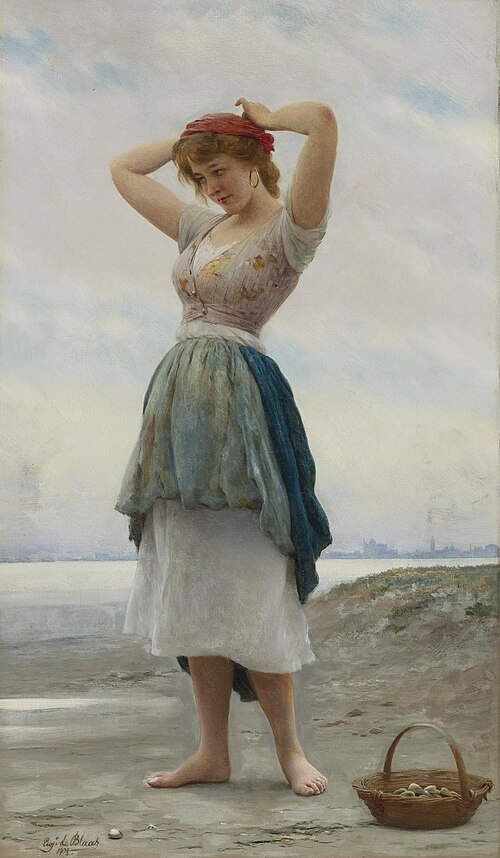On the beach, 1908, Eugene de Blaas