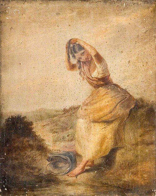 Peasant Girl in Moorland, 1847, Paul Falconer Poole