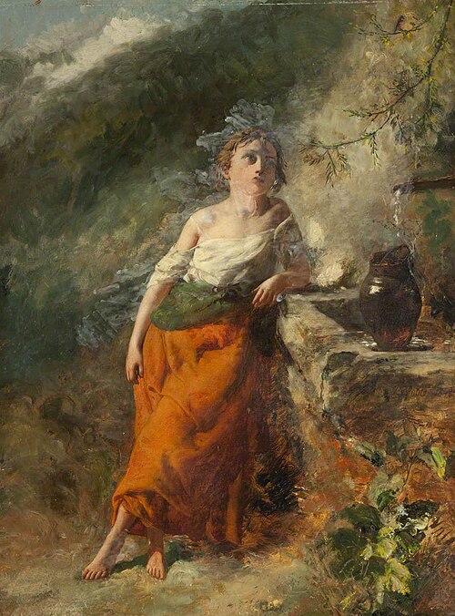 Autumn: Welsh Girl at a Mountain Stream, 1848, Paul Falconer Poole