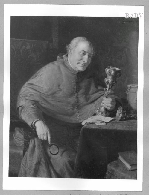 clergyman regarding goldsmith-work, 1907, Eduard von Grützner