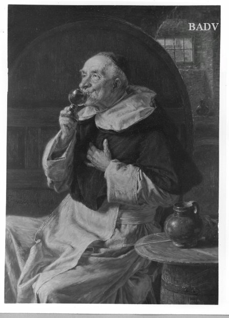 Mönch, Wein trinkend, 1898, Eduard von Grützner