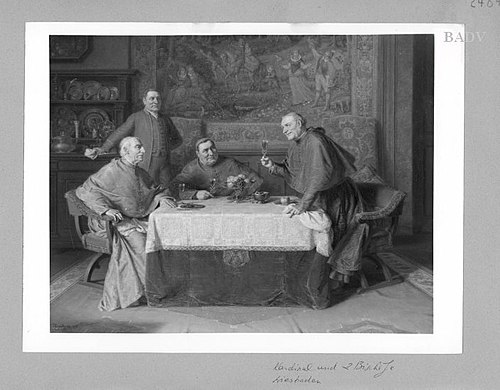 clergymen at dinner, 1916, Eduard von Grützner