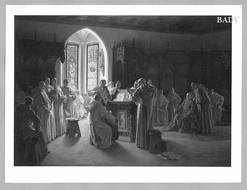 Musikprobe im Kloster vor einem Kardinal, 1889, Eduard von Grützner
