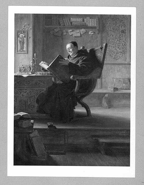 Lesender Mönch, 1891, Eduard von Grützner