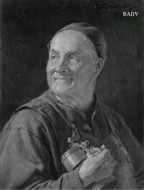 Monk with tin-jar, 1895, Eduard von Grützner