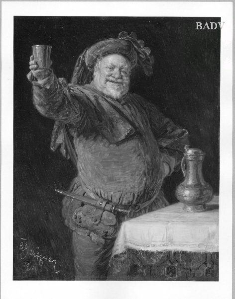 Falstaff zutrinkend, 1909, Eduard von Grützner