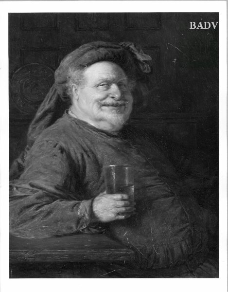 John Falstaff with the wine- glass, 1917, Eduard von Grützner
