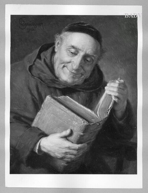 Monk reading, 1915, Eduard von Grützner