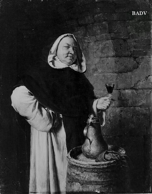 monk tasting wine, 1888, Eduard von Grützner