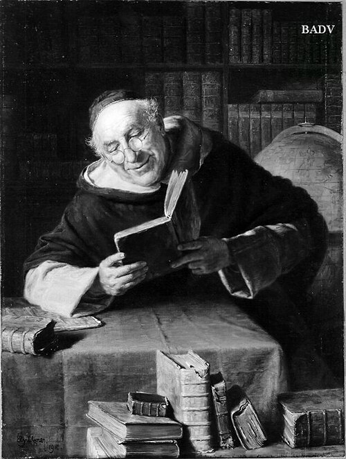 reading monk, 1910, Eduard von Grützner