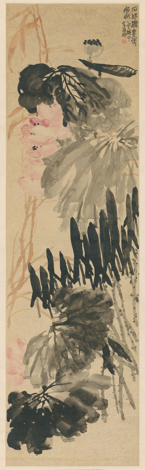 吴昌硕荷花图轴, 1905, Wu Changshuo