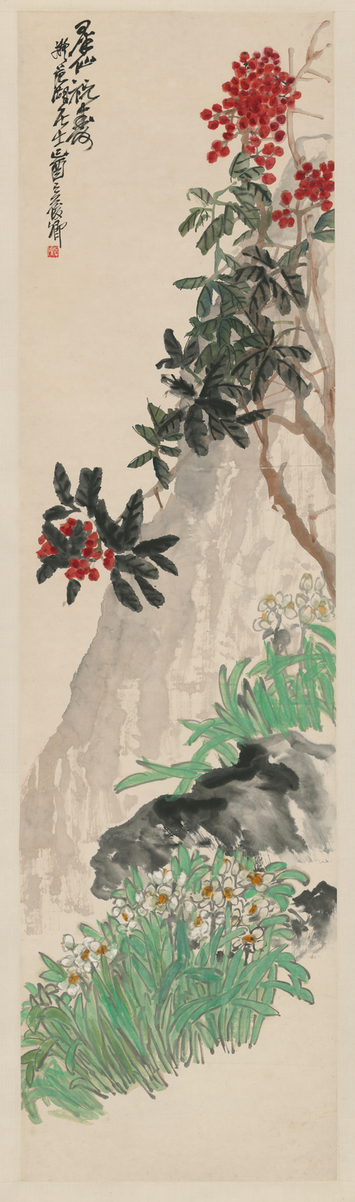 吴昌硕天竺水仙图轴, , Wu Changshuo