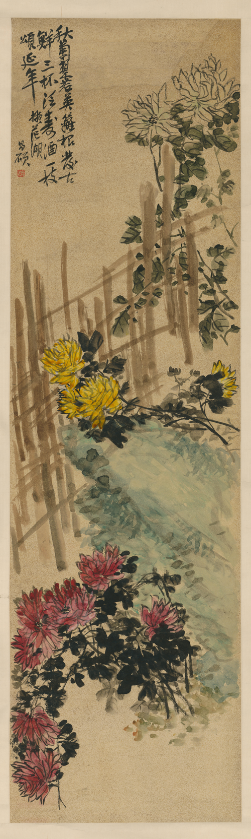 吴昌硕菊花轴, , Wu Changshuo