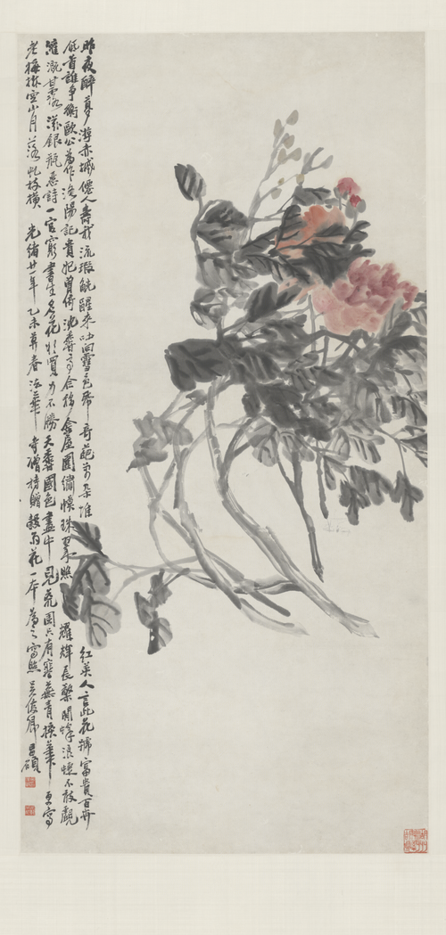 吴俊卿牡丹轴, 1895, Wu Changshuo
