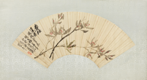 吴俊卿兰花扇页, 1898, Wu Changshuo