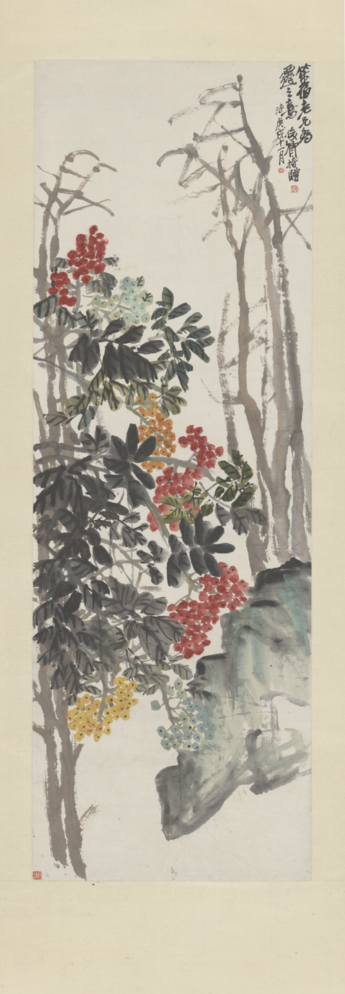 吴俊卿天竹轴, 1910, Wu Changshuo