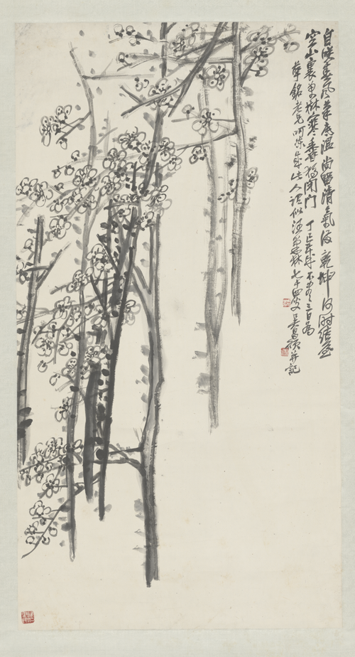 吴俊卿墨梅轴, 1917, Wu Changshuo